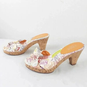 Coach Kork open toe heels Size 6.5